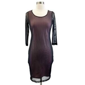 Carmen‎ Marc Valvo Womens XS Mesh Dress Pink Black Whimsygoth Fairy Festival